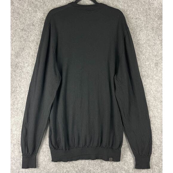 Son Of A Tailor Merino Wool Sweater Mens XLT Black Crew Neck Minimal Preppy - Picture 11 of 14